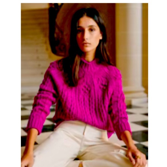 Sezane Aubin Sweater Jumper Magenta - excellent condition - Picture 1 of 12